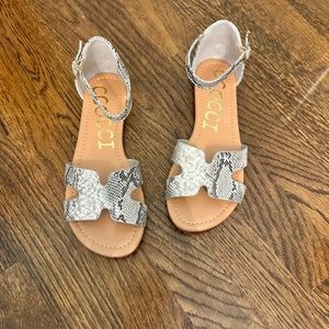 Women's Faux Snake Skin Leather Sandals by CCOCCI 6.5